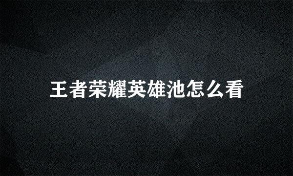 王者荣耀英雄池怎么看