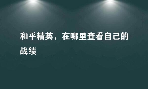和平精英，在哪里查看自己的战绩