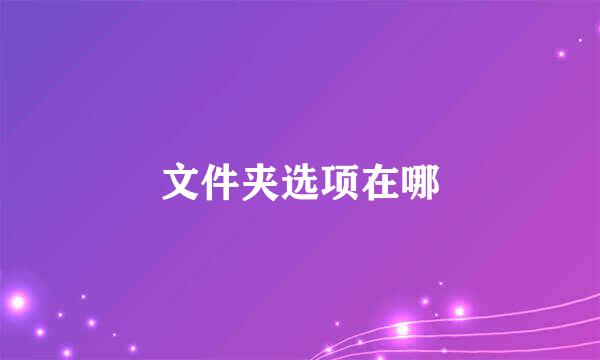 文件夹选项在哪