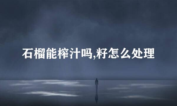 石榴能榨汁吗,籽怎么处理