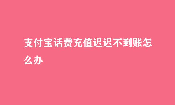 支付宝话费充值迟迟不到账怎么办