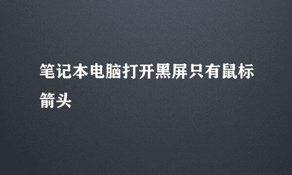 笔记本电脑打开黑屏只有鼠标箭头