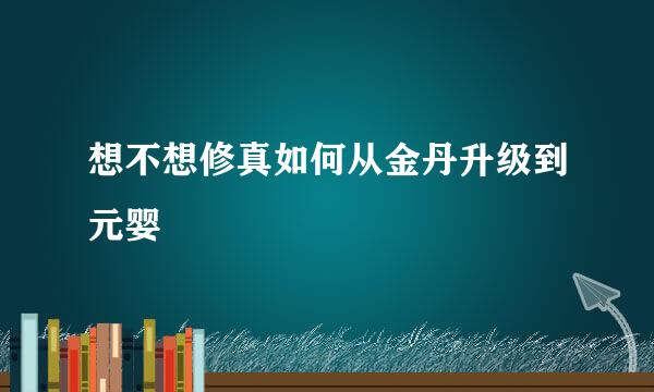 想不想修真如何从金丹升级到元婴