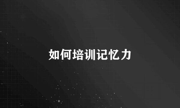 如何培训记忆力