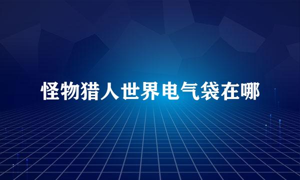怪物猎人世界电气袋在哪