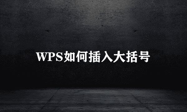 WPS如何插入大括号