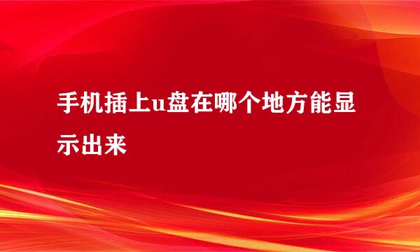 手机插上u盘在哪个地方能显示出来