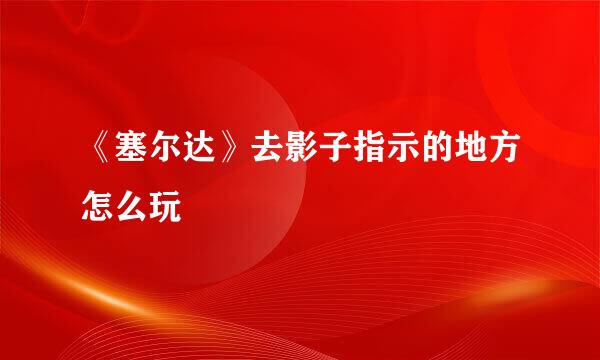 《塞尔达》去影子指示的地方怎么玩