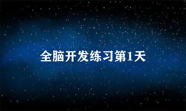 全脑开发练习第1天