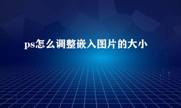 ps怎么调整嵌入图片的大小