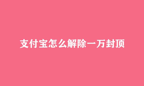 支付宝怎么解除一万封顶