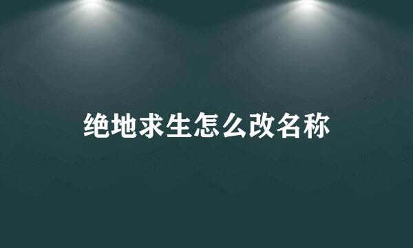 绝地求生怎么改名称