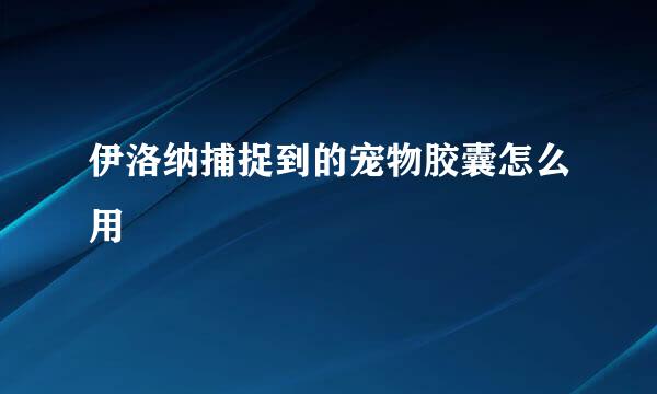 伊洛纳捕捉到的宠物胶囊怎么用