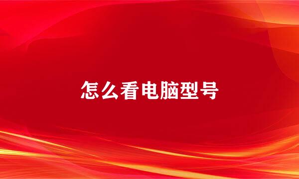 怎么看电脑型号