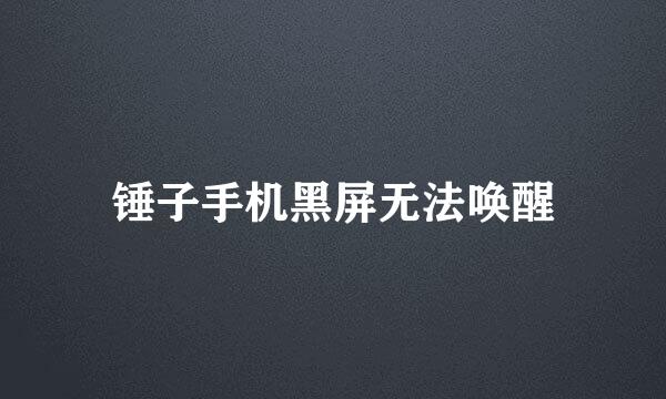 锤子手机黑屏无法唤醒