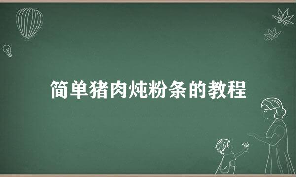 简单猪肉炖粉条的教程