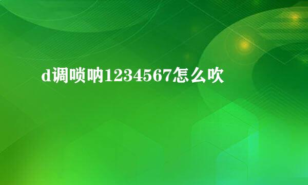 d调唢呐1234567怎么吹