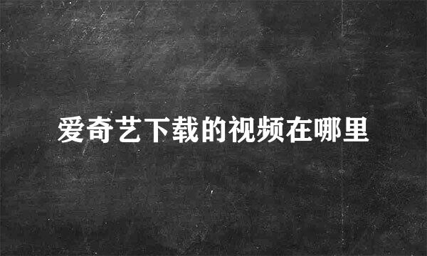 爱奇艺下载的视频在哪里