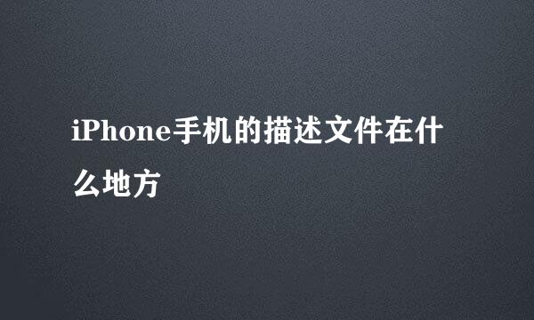 iPhone手机的描述文件在什么地方