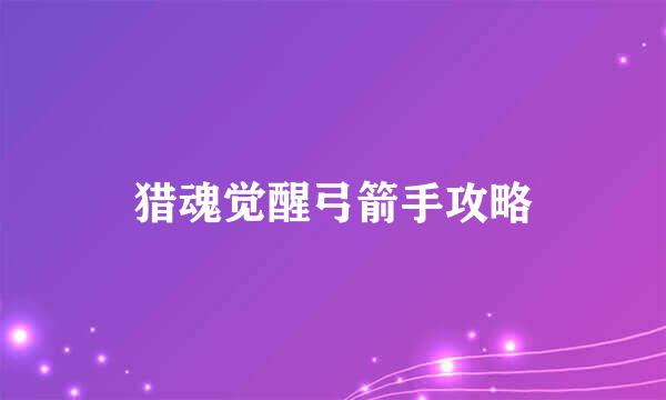 猎魂觉醒弓箭手攻略