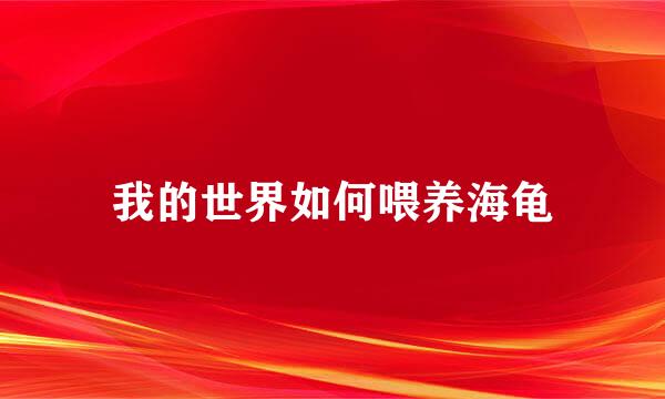 我的世界如何喂养海龟