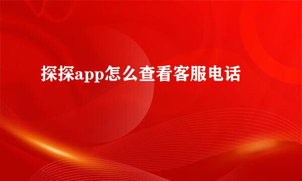 探探app怎么查看客服电话