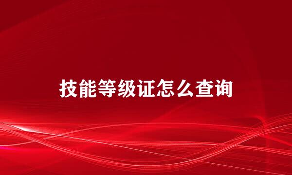 技能等级证怎么查询