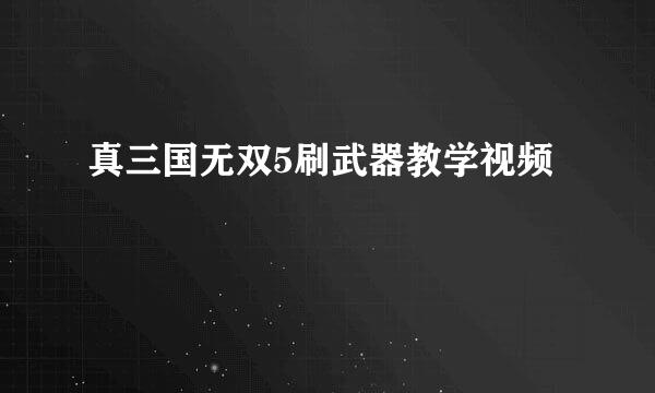 真三国无双5刷武器教学视频