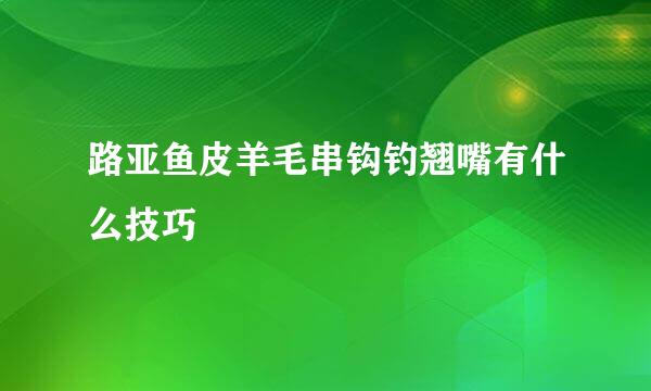 路亚鱼皮羊毛串钩钓翘嘴有什么技巧