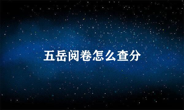 五岳阅卷怎么查分