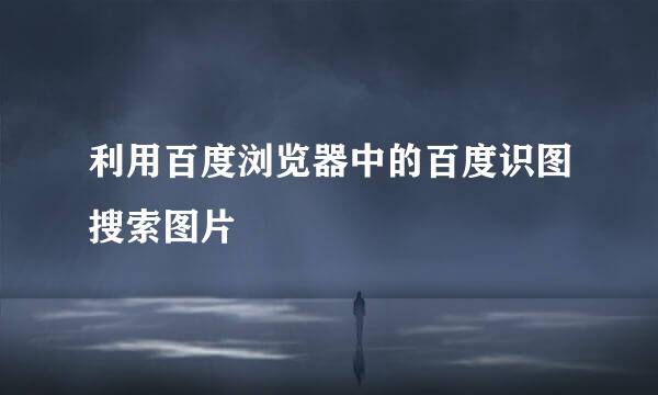 利用百度浏览器中的百度识图搜索图片