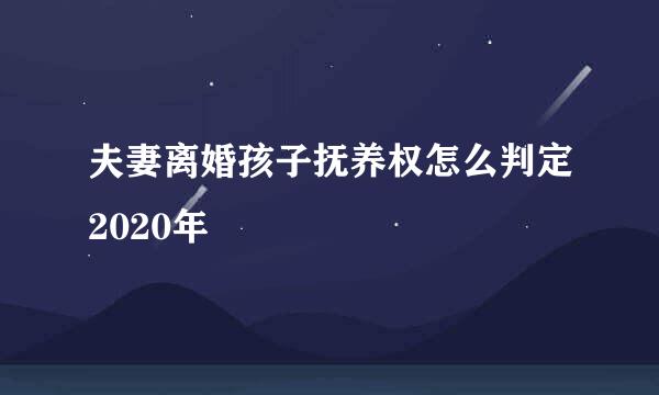 夫妻离婚孩子抚养权怎么判定2020年