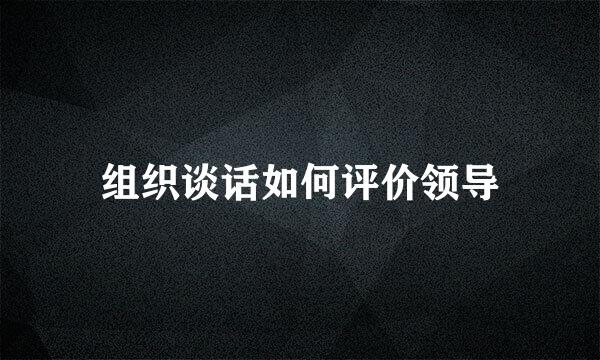 组织谈话如何评价领导