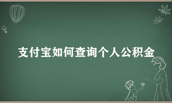 支付宝如何查询个人公积金