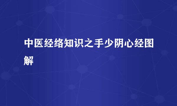 中医经络知识之手少阴心经图解