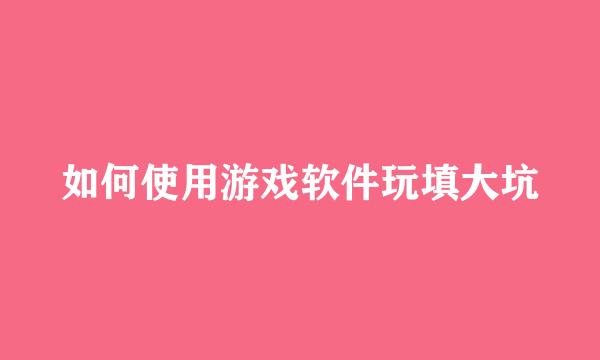 如何使用游戏软件玩填大坑