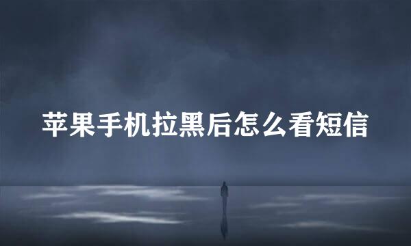 苹果手机拉黑后怎么看短信