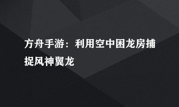 方舟手游：利用空中困龙房捕捉风神翼龙