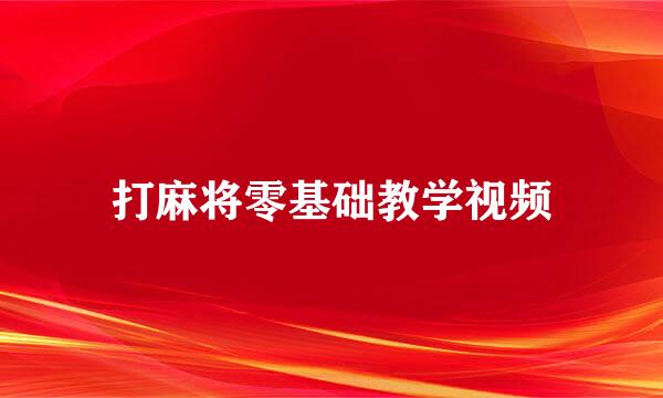 打麻将零基础教学视频