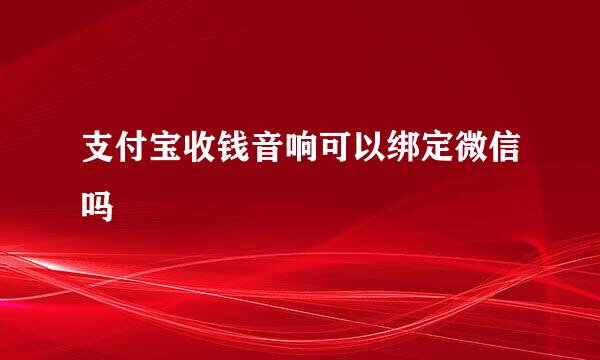 支付宝收钱音响可以绑定微信吗