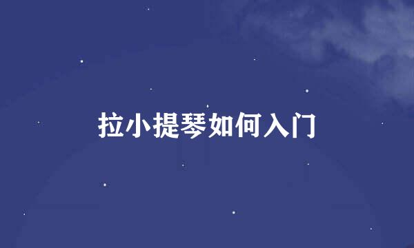 拉小提琴如何入门