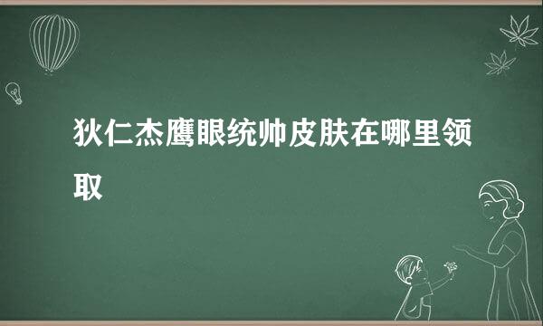 狄仁杰鹰眼统帅皮肤在哪里领取