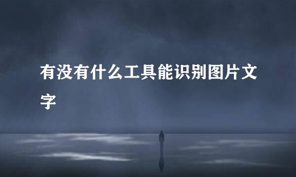 有没有什么工具能识别图片文字