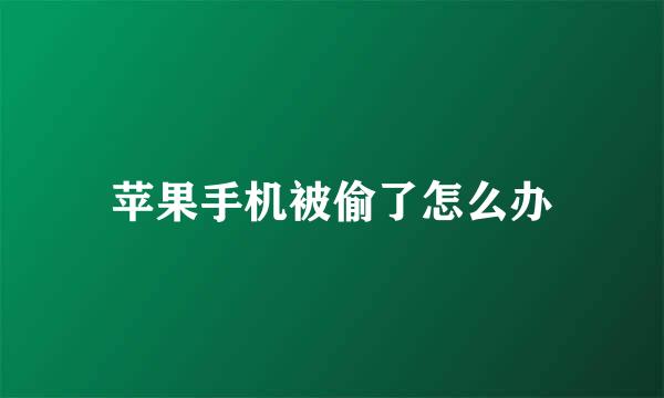 苹果手机被偷了怎么办