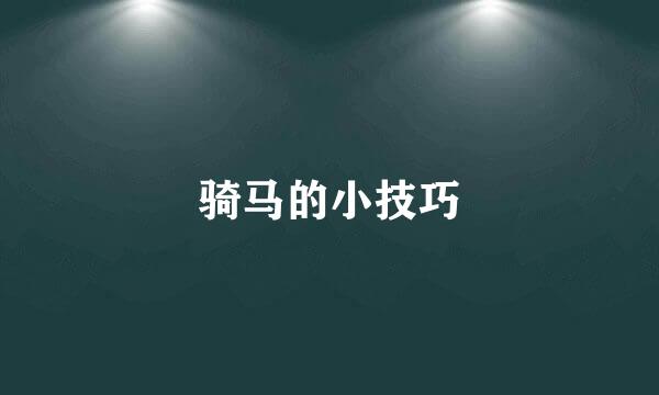 骑马的小技巧