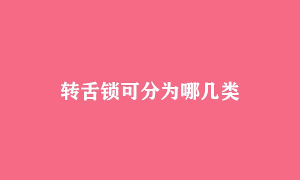 转舌锁可分为哪几类
