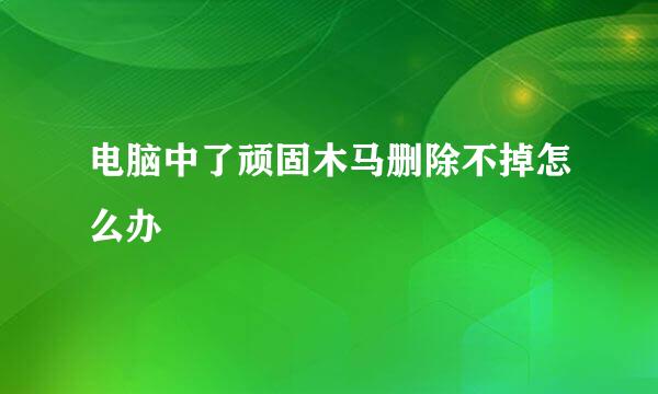电脑中了顽固木马删除不掉怎么办