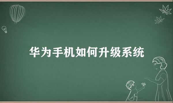 华为手机如何升级系统