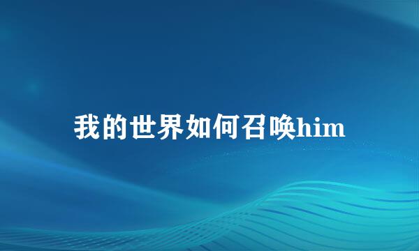 我的世界如何召唤him