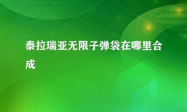 泰拉瑞亚无限子弹袋在哪里合成